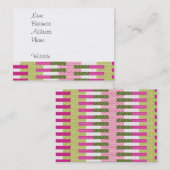  roze groene patchwork Kieuwontwerpcadeaus Visitekaartje (Voorkant / Achterkant)
