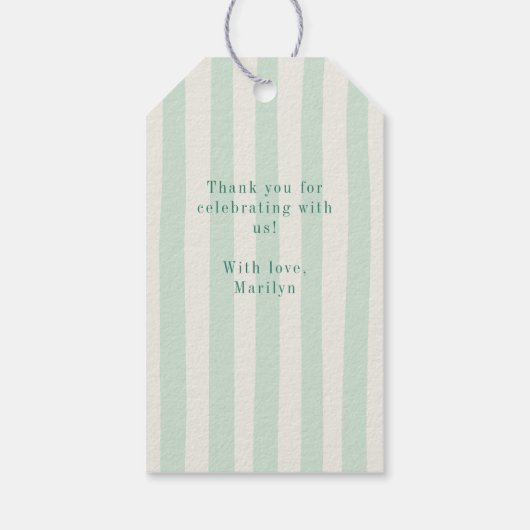 Roze Groene Pickleball Bachelorette Party Bedankt Cadeaulabel (Achterkant)