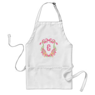 Roze & Groene Pickleball Paddles Monogram Crest Standaard Schort