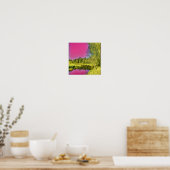 Roze Groene Platteland Landschap Poster (Keuken)