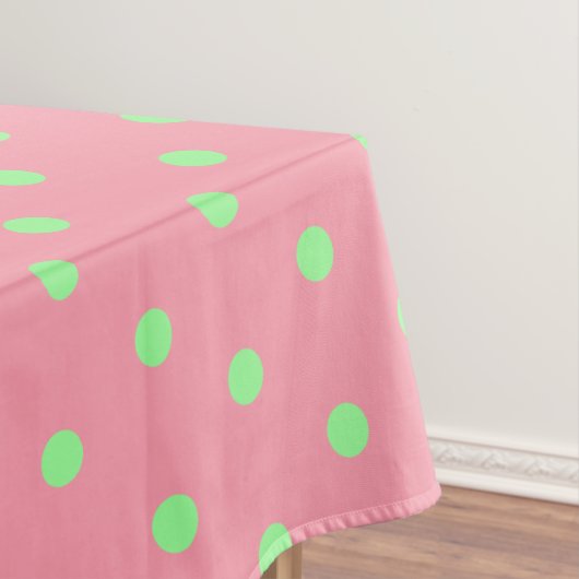 Roze groene pooldots tafelkleed (Voorbeeld)