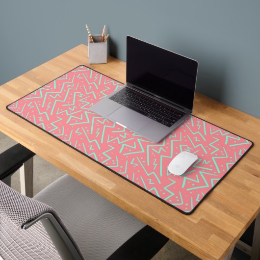 Roze & Groene Retro Psychedelische Ontwerp Bureaumat (Kantoor 2)
