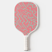 Roze & Groene Retro Psychedelische Ontwerp Pickleball Paddle (Voorkant)