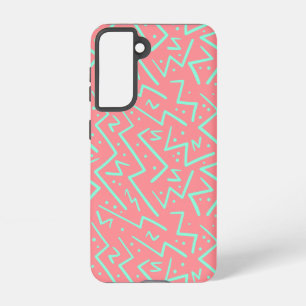 Roze & Groene Retro Psychedelische Ontwerp Samsung Galaxy Hoesje