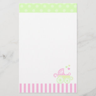 Roze/groene rol briefpapier