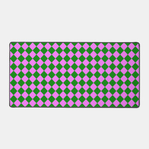 Roze Groene Ruitjes Diamant Patroon Bureaumat