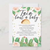 Roze Groene Taco Bout een Uitnodiging van het Baby (Voorkant)