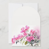 Roze Groene Tropische Bougainvillea Trouwdouche Kaart (Achterkant)