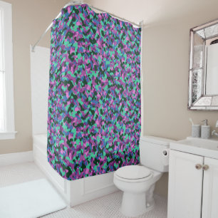 Roze groene turquoise Camouflage Camo Pattern Douchegordijn