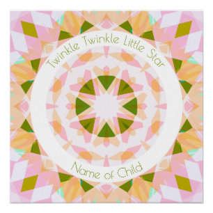  Roze Groene Twinkle Kleine Star Baby kwekerij Perfect Poster