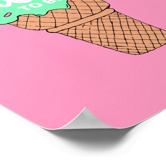 Roze groene Valentijn schetsen Mint om Ice Cream t Poster (Hoek)