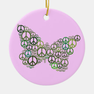 Roze Groene Vredesvlinder Ornament