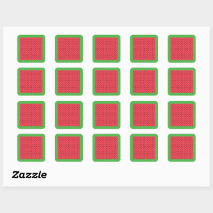 Roze Groene Watermeloen zomerpatroon Vierkante Sticker