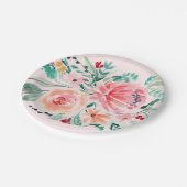 Roze groene Waterverf Floral paper Bord (Gekanteld)