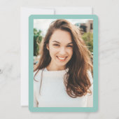 Roze groene waterverf foto afstuderen kaart (Achterkant)