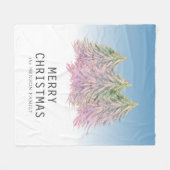 Roze groene Waterverf kerstboom Fleece Deken (Voorkant (Horizontaal))