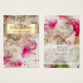 Roze groene waterverf ketting display kaart (Voorkant /achterkant)