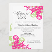 Roze groene wervelkolom Afstuderen Aankondiging (Voorkant / Achterkant)