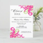 Roze groene wervelkolom Afstuderen Aankondiging (Staand voorkant)