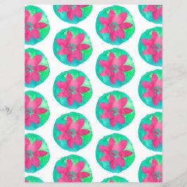 Roze groenvormig, tropisch bloempapier