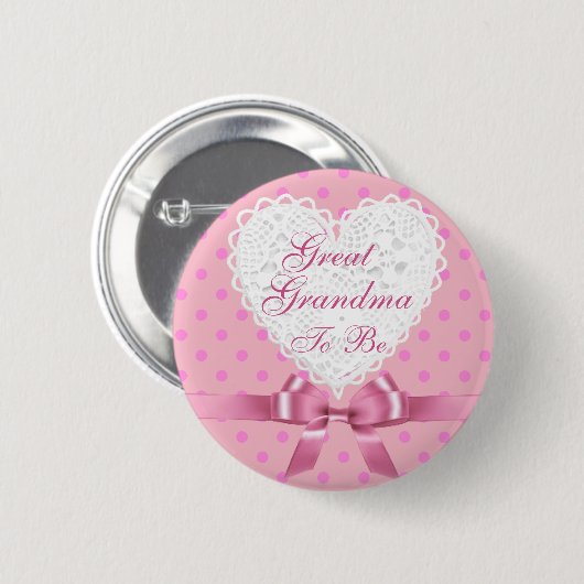 Roze grootmoeder als Baby shower Button (Voorkant /achterkant)