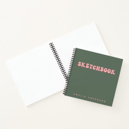 Roze Groovy Sketchbook - Gepersonaliseerde naam Notitieboek (Binnen)