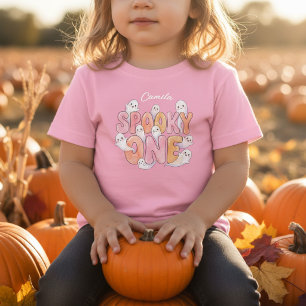 Roze Groovy Spooky One 1e verjaardagsmeisje Geest