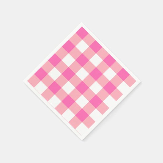 Roze Grote Gingham geruite cheques Servet (Hoek)
