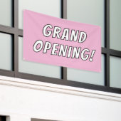 Roze Grote Opening! Banner (Buitenkant Gebouw)