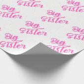Roze Grote Zuster Typografie Met Glitter Cadeaupapier (Hoek)