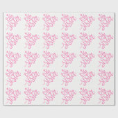Roze Grote Zuster Typografie Met Glitter Cadeaupapier (Vlak)