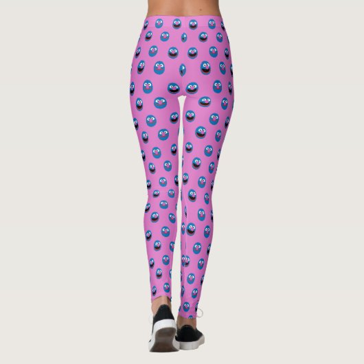 Roze Grover Face Pattern Leggings (Achterkant)