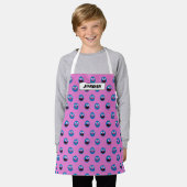 Roze Grover Face Pattern Schort (Gedragen)