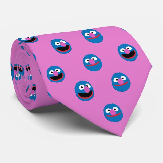 Roze Grover Face Pattern Stropdas (Opgerold)