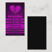 Roze grunge gebroken hart aangepaste visitekaartje (Voorkant / Achterkant)