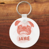 Roze Gumpy Puggy Sleutelhanger (Voorkant)