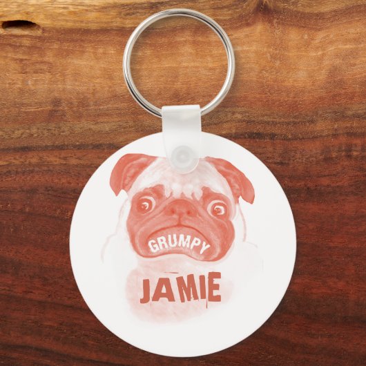Roze Gumpy Puggy Sleutelhanger (Voorkant)