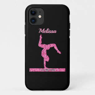 Roze Gymnastiek Meisje Sparkle Balance Beam iPhone 11 Hoesje