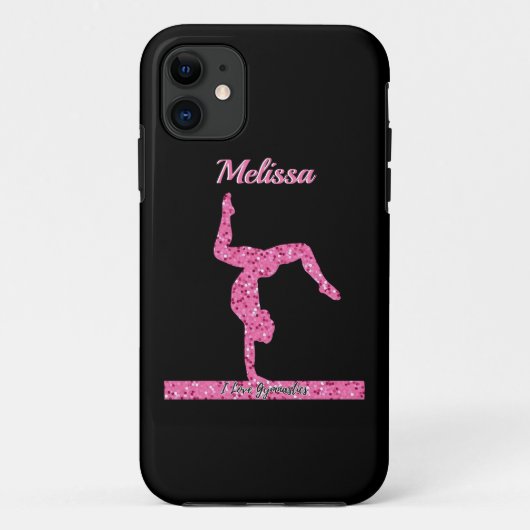 Roze Gymnastiek Meisje Sparkle Balance Beam Case-Mate iPhone Case (Achterkant)