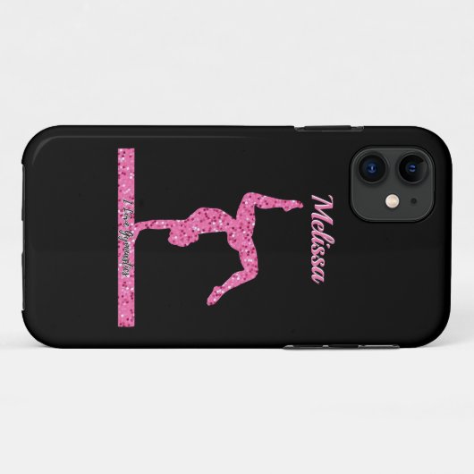 Roze Gymnastiek Meisje Sparkle Balance Beam Case-Mate iPhone Case (Achterkant (horizontaal))