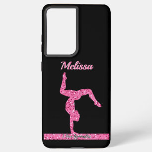 Roze Gymnastiek Meisje Sparkle Balance Beam Samsung Galaxy Hoesje