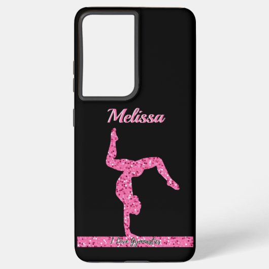 Roze Gymnastiek Meisje Sparkle Balance Beam Samsung Galaxy Hoesje (Achterkant)
