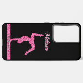 Roze Gymnastiek Meisje Sparkle Balance Beam Samsung Galaxy Hoesje (Linkerkant)