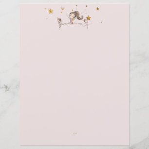 Roze Gymnastiek Tumbling Verjaardag Stationery