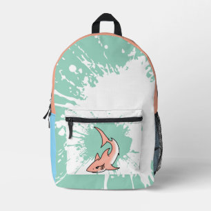 roze haai week cartoon tatoeage kunst oceaan dier bedrukte rugzak