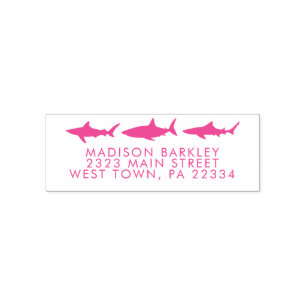 Roze haaien Leuke Kind retour adres stempel