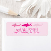 Roze haaien Stomme het Etiket van het Adres van de (Insitu)