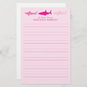 Roze haaien Stomme Kind Briefpapier (Voorkant / Achterkant)
