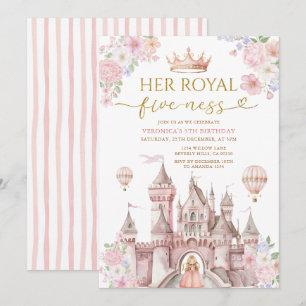Roze Haar Koninklijke vijf-ness verjaardag Kasteel Kaart