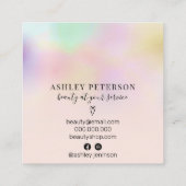 Roze haar logo vierkante visitekaartje (Achterkant)